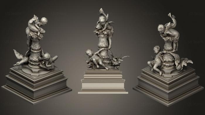 3D модель фонтан с ангелами (STL)
